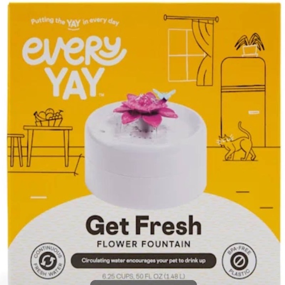 EveryYay Get Fresh Floral Pet Fountain, 12.5 Cups - Picture 3 of 3
